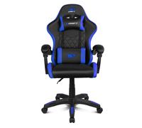 DRIFT GAMING DR35 - Silla Gaming Ergonómica Profesional con Soporte Lumbar y Reposabrazos 2D Ajustables, Reclinable 135°, Base Robusta, Ruedas Silenciosas, Tapizado en Cuero Sintético, Negro y Azul