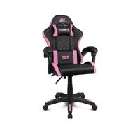 Drift Gaming DR35 - Silla Gaming Ergonómica Profesional con Soporte Lumbar y Reposabrazos Acolchados, Reclinable 135°, Base Robusta, Ruedas Silenciosas, Tapizado en Cuero Sintético, Negro y Rosa