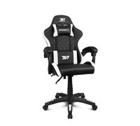 Drift Gaming DR35 - Silla Profesional, Polipiel, Reposabrazos Acolchados, Pistón Clase 3, Base Nylon Reforzada, Asiento basculante, Altura Regulable, Cojín Lumbar/Cervical, Negro/Blanco