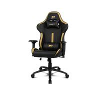 DRIFT GAMING DR350 - Silla Gaming Ergonómica Profesional con Reposabrazos 4D, Cojines Lumbar y Cervical, Inclinable 135º, Ruedas Silenciosas - Negra/Gold