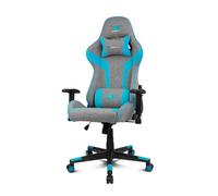 DRIFT GAMING DR90 - Silla Gaming ergonómica con reposacabezas y Lumbar, Respaldo reclinable 135°, Brazos 2D Ajustables, Tejido Transpirable, Base de Nylon y pistón de Gas Clase 4 - Gris/Azul