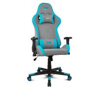 DRIFT GAMING DR90 - Silla Profesional, Tejido Fabric Transpirable, Reposabrazos 2D Acolchado, Base Nylon Reforzada, Pistón Clase 4, inclinación, cojin Lumbar/Cervical, Gris/Azul