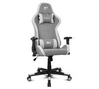 DRIFT GAMING DR90 - Silla Profesional, Tejido Fabric Transpirable, reposabrazos 2D Acolchado, pistón Clase 4, cojÍn Lumbar/Cervical, Gris/Blanca