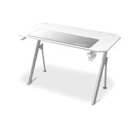 Mesa Gaming Drift 120cm Tablero de fibra Blanco con alfombrilla y soporte