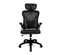 DRIFT GAMING - Silla Escritorio Ergonómica Oficina y Hogar de Malla tensada Transpirable, Reclinable 90-120°, Reposacabezas y Reposabrazos Abatibles, Soporta hasta 120 kg, Negro