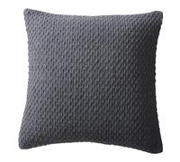 Drift Home - Cojín de carbón (43 x 43 cm) - Algodón Reciclado sostenible - Relleno/Relleno Incluido - Cojín Tejido carbón con Relleno - Cojín Texturizado/Tejido carbón - Manta a Juego Disponible