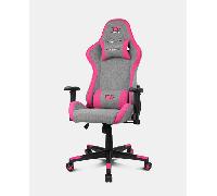DRIFT GAMING DR90 - Silla Profesional, Tejido Fabric, Reposabrazos 2D, Base Nylon Reforzada, Pistón Clase 4, inclinación, cojin Lumbar/Cervical, Gris/Rosa