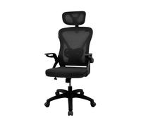 DRIFT GAMING DRAIR35 - Silla Escritorio Ergonómica Oficina y Hogar de Malla tensada Transpirable, Reclinable 90-120°, Reposacabezas y Reposabrazos Abatibles, Soporta hasta 120 kg, Negro