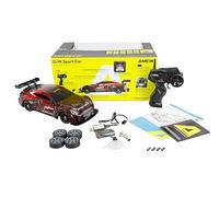 Drift Sport Car GTR - Coche teledirigido con Efecto Humo 4WD 1:16 RTR Rojo para niños a Partir de 6 años