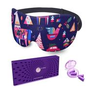 Drift To Sleep Máscara de ojos con tapones Moldex para los oídos, paquete de bolsillo, bloqueo de luz, hebilla ajustable, sin enganches de cabello, tela de bambú suave y sostenible, cómoda máscara de