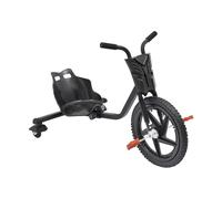 Drift Triciclo ajustable asiento trasero LED 90 x 68 x 60 cm soporta hasta 80 kg para niños a partir de 6 años con rueda delantera de goma de 40 cm, negro