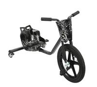 Drift Triciclo de Pedales para Niños a partir de 6 años con ruedas LED, bicicleta con pedales, pedal Go Kart, 4 posiciones de ajuste, ruedas delanteras de 40 cm, carga de 80 kg, regalo al aire libre