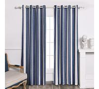 DriftAway Chris - Cortinas Opacas con Forro de Mezcla de Lino con patrón de Rayas Verticales, Aislamiento térmico y oscurecimiento de la habitación, Cortinas de Lino con Ojales para casa de Campo, 2