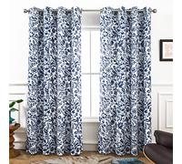 DriftAway Julia - Cortinas de Ventana con Aislamiento térmico y Aislamiento térmico para oscurecer la habitación, 2 Capas, 2 Paneles de Cada tamaño, 52 x 84 Pulgadas, Color Azul Marino
