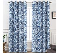 DriftAway Julia - Cortinas de Ventana con Ojales con Aislamiento térmico (2 Capas, 2 Paneles de Cada tamaño, 132 x 244 cm), Color Azul Marino