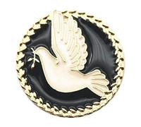 Driibubur Broche de aleación para mujer, diseño de palomas de la paz, para parejas, Navidad, regalo de cumpleaños, color negro y azul, Metal