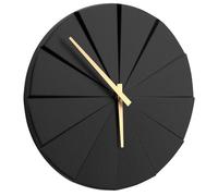 Driini Reloj de pared moderno de escalera, diseño único de hormigón sin marco, decoración contemporánea, minimalista, sin números, funciona con pilas, con manecillas de madera decorativas, color negro
