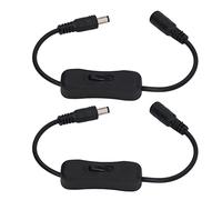DriKou 2 cables en línea de alimentación CC, 11,5 pulgadas de longitud CC 12 V función de interruptor CC macho hembra cable para tira LED CCTV bomba de agua