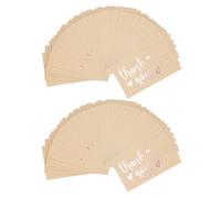 DriKou 200Pcs Thank You Cards, Gold 3.5x1.9inch Business Thank You Paper Card for Online Retail Store Supermarket Bookstore