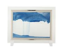 DriKou 7 Inch Moving Sand, Art Picture 3D Deep Sea Dynamic Sandscape Rectangle Quicksand Decor for Office Desktop Art Decor (Blue)