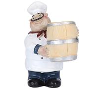 DriKou Estatua pequeña, Figuras pequeñas de Resina, Lindo Soporte para Palillos de Dientes de Chef Gordo, nórdico, rústico, Retro, Estatua casera para Cocina, bistró, panadería,