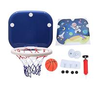 DriKou Indoor Basketball Hoop Set, Foldable Wall Mounted Suction Cup Fixing Mini Basketball Board Net for Toddler Door (Blue)