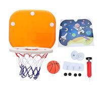 DriKou Indoor Basketball Hoop Set, Foldable Wall Mounted Suction Cup Fixing Mini Basketball Board Net for Toddler Door (Orange)
