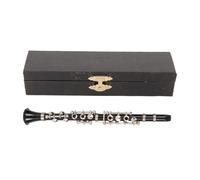 DriKou Mini modelo de clarinete de 5.1 in, clarinete en miniatura simulado, instrumento musical, decoración de casa de muñecas, adorno navideño para casa de muñecas, mini sala de