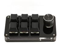 DriKou Mini Teclado de 6 Teclas, con Perilla USB DIY Teclado programable OSU Gaming Teclado para Gaming Office editores de vídeo música