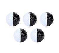 DriKou Pelota de práctica de Golf, 5 Piezas, Dos Colores, Negro, línea de puntería, Accesorio de Entrenamiento de Pelota de práctica de Golf de Doble Capa