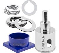 Drilax - Broca para taladro de 1 1/2 pulgadas de diamante, para azulejos, vidrio, peceras, mármol, granito, cerámica, porcelana, brocas de núcleo recubierto