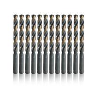 Drill America - Broca de acero de alta velocidad (1/64" - 1/2", 1 - #52, A - Z), acabado en negro y dorado, punta dividida 135 grados, serie KFD Killer Force Drill, 2.50 mm, 12