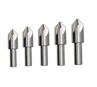 Drill America Juego de 5 avellanadores de 6 flautas, tamaños: 1/4, 3/8, 1/2, 5/8 y 3/4, 82 grados