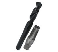 Drill America POU Series 3/8 "NPT grifo y taladro, 3/8" acero al carbono NPT grifo y broca HSS de 37/64" con vástago de 1/2" en caja de plástico