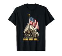 Drill Baby Drill American Oil Rig Worker 4 de Julio Energía Camiseta