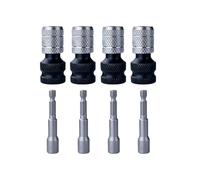 Drill Bit Adapter for Driver, 4pieces Bit Socket Chuck Extension, Drill Wrench to Electric Hammer Convert Adapter, for Nut Ratchet Home Furniture Automotive Construction, Durable Versatile Tool