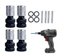 Drill Bit Adapter for Driver, 4pieces Bit Socket Chuck Extension, Drill Wrench to Electric Hammer Convert Adapter, for Nut Ratchet Home Furniture Automotive Construction, Durable Versatile Tool