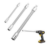Drill Bit Extension, 3 Pieces Portable Metal Bendable Bar Flexible Hex Shank Screwdriver Shaft for Automotive Engine Repair Maintenance Fixing Car Auto Vehicle Automobile Garage Mechanical Tools