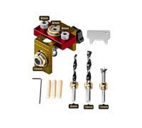 drill bit kit, Agujero de bolsillo aluminio del localizador sacador pasador madera ajustable, herramienta guía taladro gabinete,for diy(Yellow Set A)