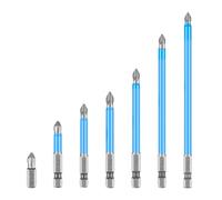 Drill Bit Set, 7-Piece S2 Alloy Steel Professional Screwdriver Bits with 6.35mm Handle, Anti-Slip Tool Kit for Rechargeable Drill, Hand Drills