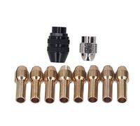 Drill Chuck Collet Conjunto de herramienta giratoria Adaptador de chuckless sin llave con coleta de latón para