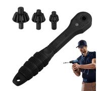 Drill Chuck Key, Chuck Key,Double Head Ratcheting Castle Nut Wrench, Power Screwdriver Accessories For Nut Press Home Users Professionals Business Users Garage Motorcycle