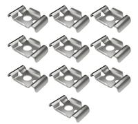 Drill Wire Clips - Stainless Steel Mounting Fasteners for Outdoor Setup | Rust Resistant Metal Holders with Screw Fixing Design, 10 Piece Support Set for Garden Yard Farm Pathway Patio
