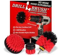 Drillbrush Todos los Fines de baño Superficies Ducha de hidromasaje, y un Kit de alimentación depurador del Cepillo de Limpieza, Azulejos tieso-roja