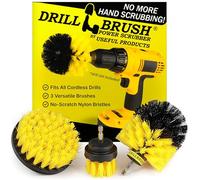 Drillbrush Todos los Fines de baño Superficies Ducha de hidromasaje, y un Kit de alimentación depurador del Cepillo de Limpieza, Azulejos Todos los Fines de Mediano Amarillo