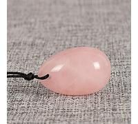 Drilled Jade Egg Natural Rose Quartz Yoni Egg Crystal Sphere For Kegel Exercise Pelvic Floor Muscle-30x20 mm