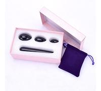 Drilled Yoni Eggs with Yoni Wand Set From Natural Black Obsidian for Women Kegel Exercise-CHINA_With pink box