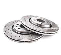 Drilling Grooves GT Sport - Rotores de disco de freno compatibles con Renault Clio IV 2013-1762GV - Delanteros - Ventilados - Agujeros 5 - Diámetro 258 x 22