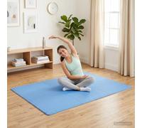 Drillkyn Juego de 24 alfombrillas de espuma EVA azul, 8,64 m², con aislamiento acústico, para gimnasio, bicicleta estática, esterilla de entrenamiento, cinta de correr, mancuernas, bicicleta elíptica