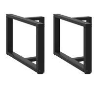 Drillkyn Patas de mesa de café en forma de T, 2 unidades, color negro, de acero pulverizado, 60 x 25 x (42-43) cm, con ajuste de altura ajustable y placa de montaje estable para mesa de café, mesa